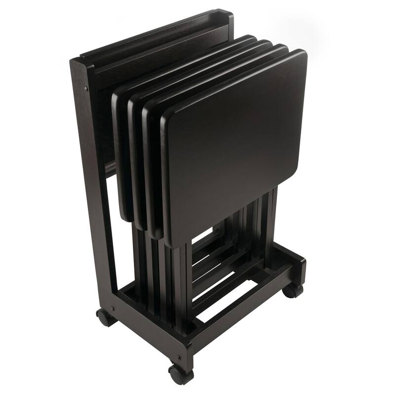 Brienda 5-Pc Snack Table Set, Flip Top - 19.13 x 14.17 x 32.2 inches