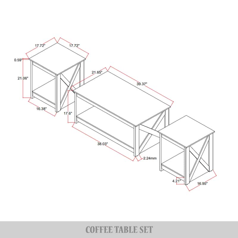 CraftPorch Contemporary Coffee Table Set