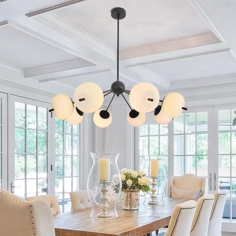8-Light Black / Brass chandelier Bubble Chandelier - N/A