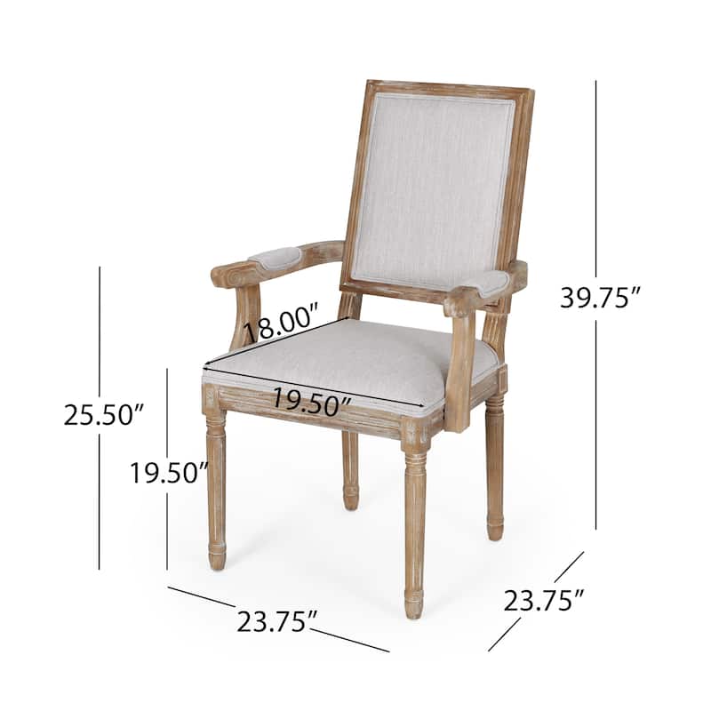 Maria French Country Upholstered Dining Chairs by Christopher Knight Home - 23.75" L x 23.75" W x 39.75" H
