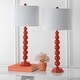 preview thumbnail 7 of 6, SAFAVIEH Lighting 31-inch Jenna Stacked Ball Orange Table Lamp (Set of 2) - 14"x14"x31.5"