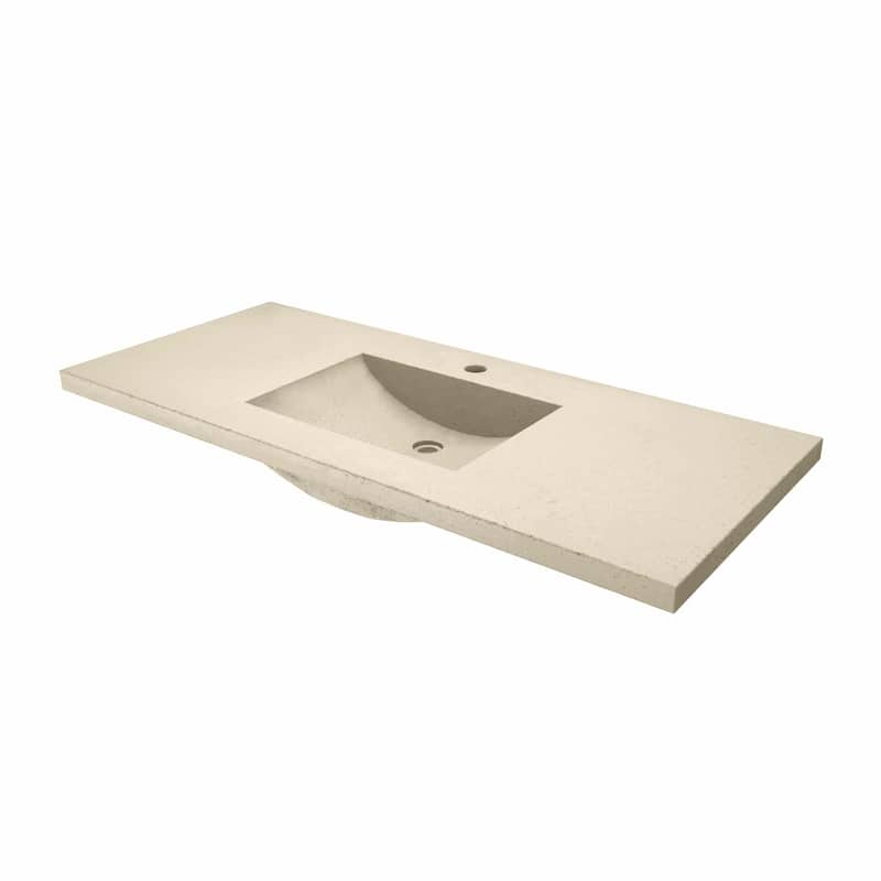 Palomar 48-inch NativeStone Bathroom Sink - Sand - Single Faucet Hole