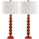 preview thumbnail 5 of 6, SAFAVIEH Lighting 31-inch Jenna Stacked Ball Orange Table Lamp (Set of 2) - 14"x14"x31.5"