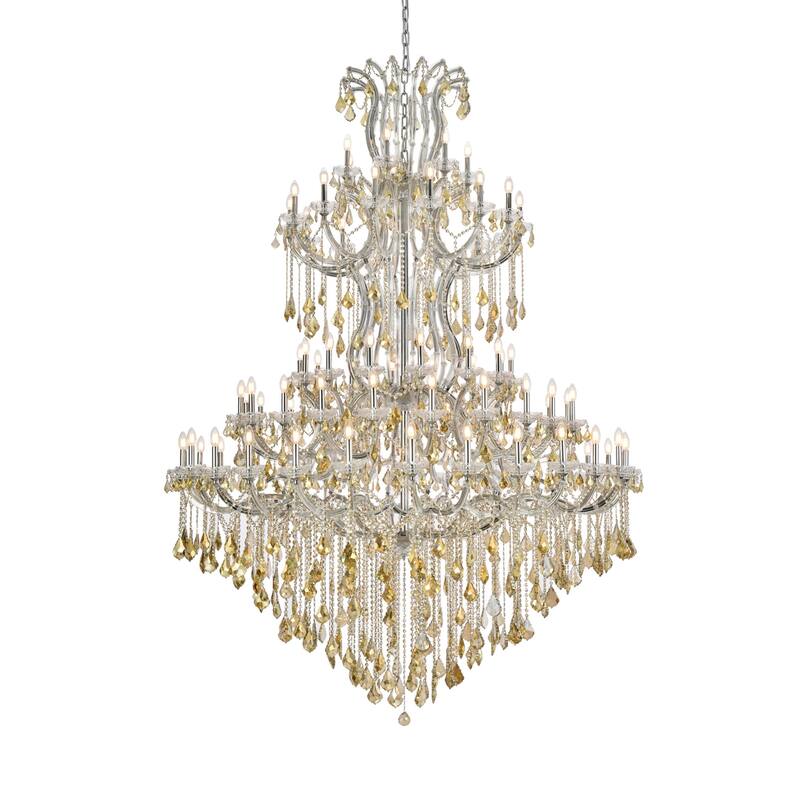 Elegant Lighting 2800G96-GT/RC Maria Theresa 87 Light 72" Wide Crystal
