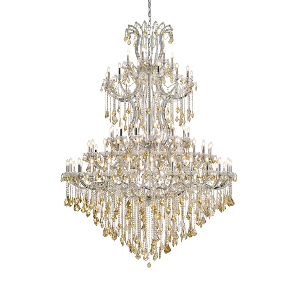 Elegant Lighting 2800G96-GT/RC Maria Theresa 87 Light 72" Wide Crystal