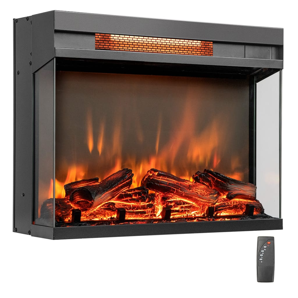 Costway 23'' 3-Sided Electric Fireplace Insert Heater 1500W with - See Details
