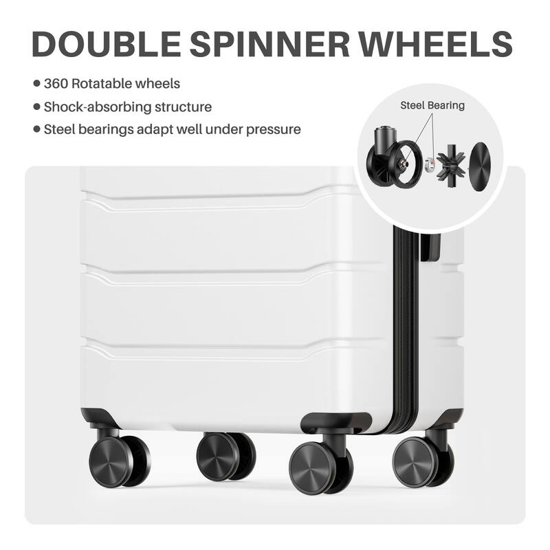 20-Inch Durable Expandable Spinner Luggage - TSA Lock & Wheels, Hardside Suitcase for Travel
