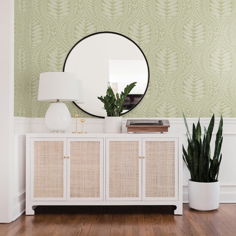 Scott Living Juno Green Ogee Wallpaper
