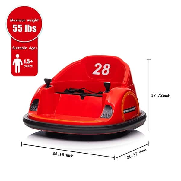 dimension image slide 3 of 5, 12V Kids Ride On Bumper Car Toddlers Electric Bumping Car