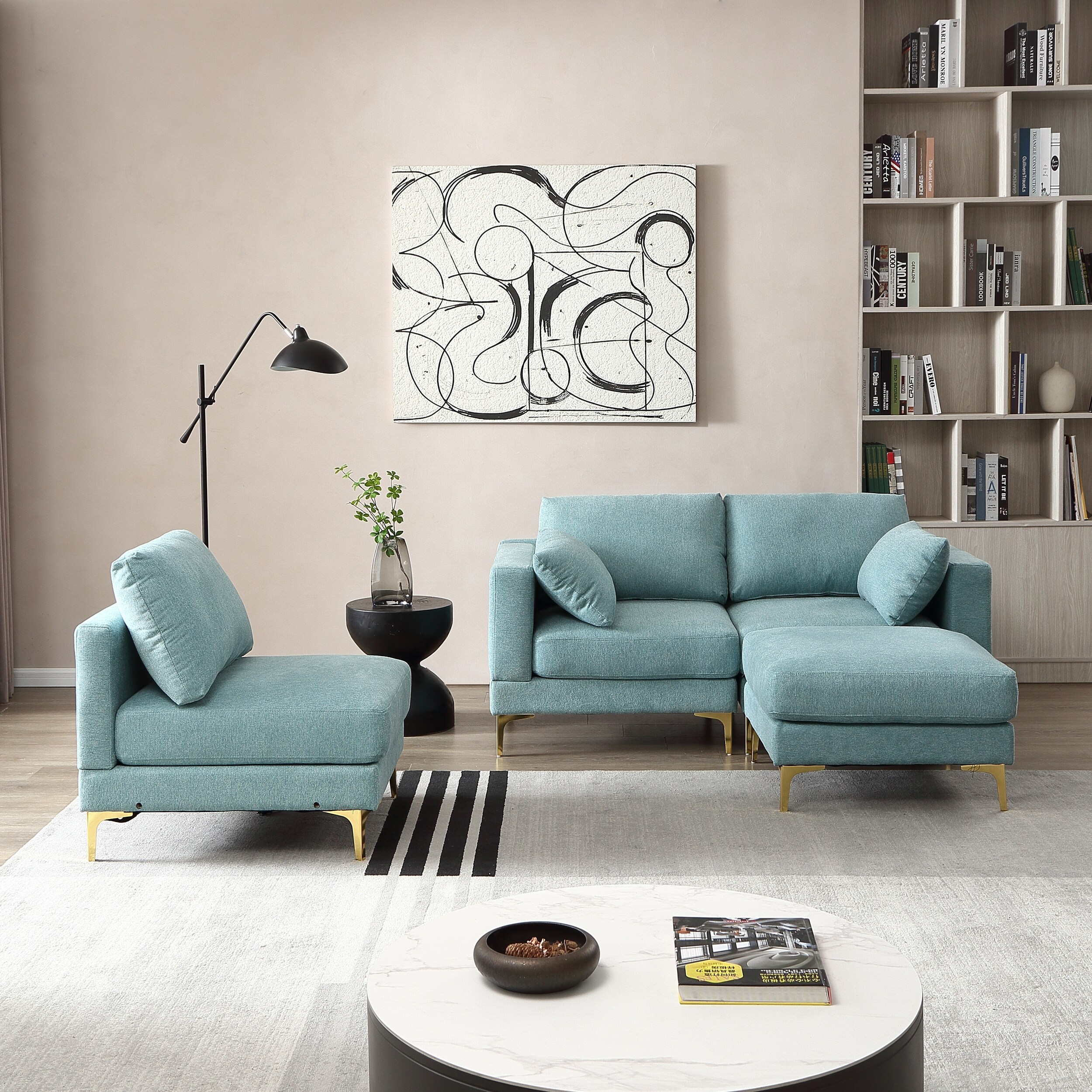 Turquoise chaise sofa sale