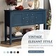 preview thumbnail 40 of 61, Vintage Elegant Style Buffet Sideboard Console Table with 4 Storage Drawers, 2 Cabinets & Bottom Shelf (Antique Gray)