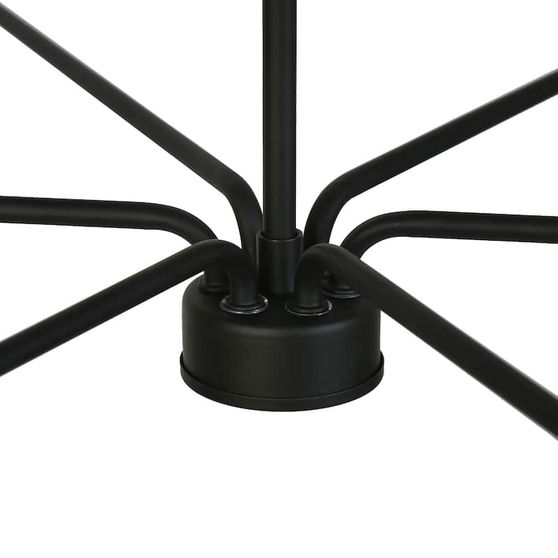 Oriea Modern Farmhouse Black 9-Light Chandelier 41.3 IN. 2-Tier Wheel Candle Ceiling Light - D41.3" x H37.4"