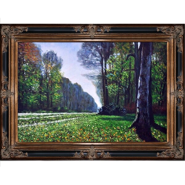 overstockArt The Road to Bas-Breau Fontainebleau Hand Painted Oil Canvas Art by Monet