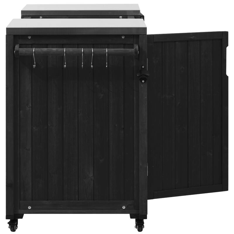 66.5" Outdoor Kitchen Island for Big Green Egg Grills with Drawer