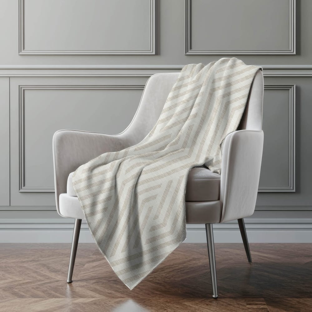Premium Machine Washable Contemporary Geo Sherpa Throw Blanket