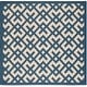 preview thumbnail 121 of 175, SAFAVIEH Courtyard Marita Indoor/ Outdoor Waterproof Patio Backyard Rug 6'7" x 6'7" Square - Navy/Beige