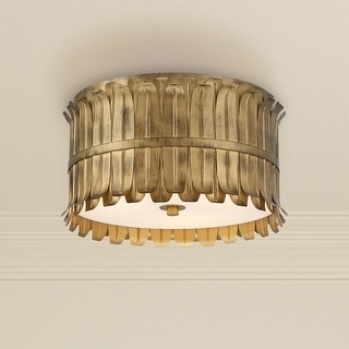 Hunter Valdaz Brushed Luxe Gold 3 Light Flush Mount - Kitchen, Dining Room, Bedroom, Office - Modern/Contemporary, Transitional
