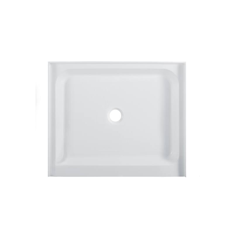 Voltaire 42" x 36" Acrylic White, Single-Threshold, Center Drain, Shower Base