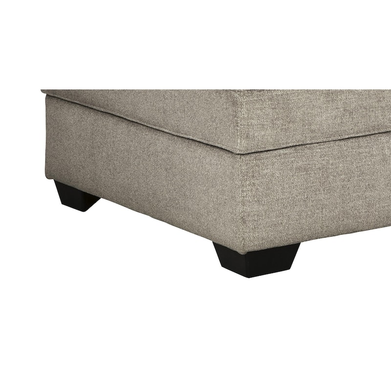 Wooden Ottoman with Hidden Storage and Tapered Block Legs, Gray