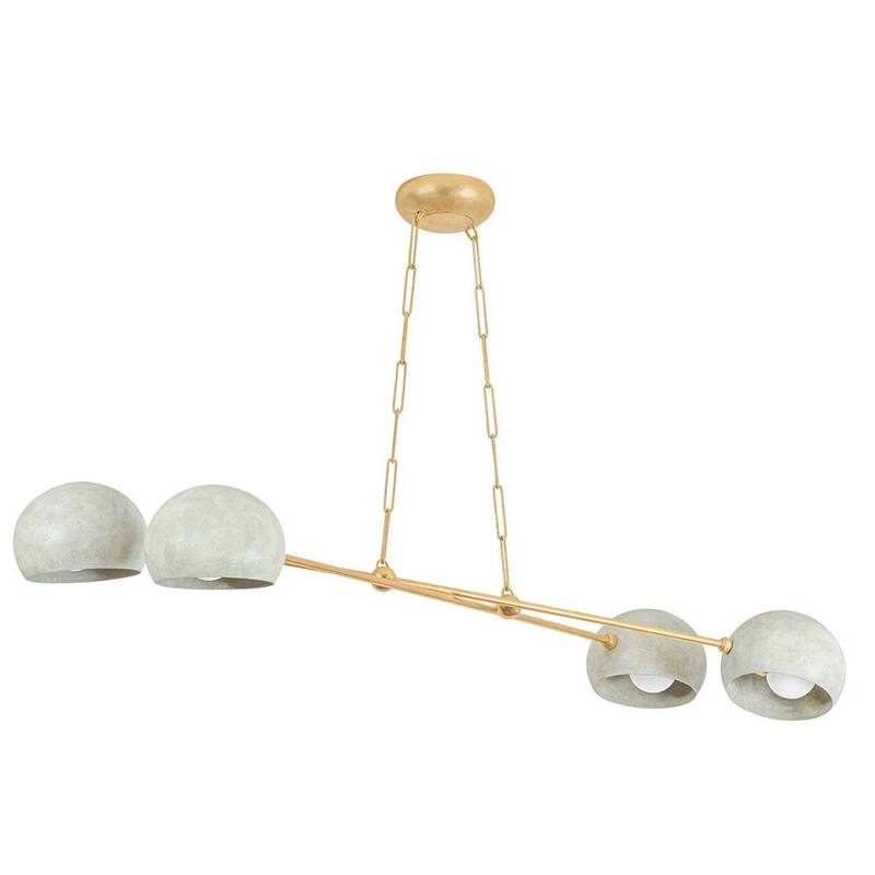 Hudson Valley Lighting 3104 Turner 4 Light 52" Wide Chandelier - Vintage Gold Leaf / Limewash Plaster