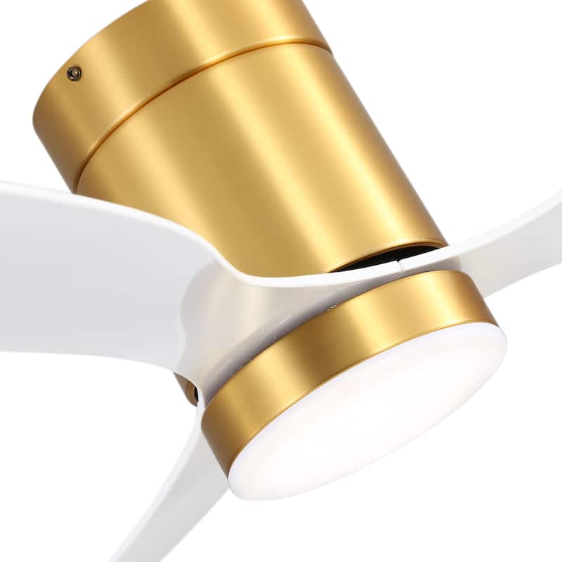 52-in LED Indoor Flush Mount Ceiling Fan with Light Remote (3-Blade)