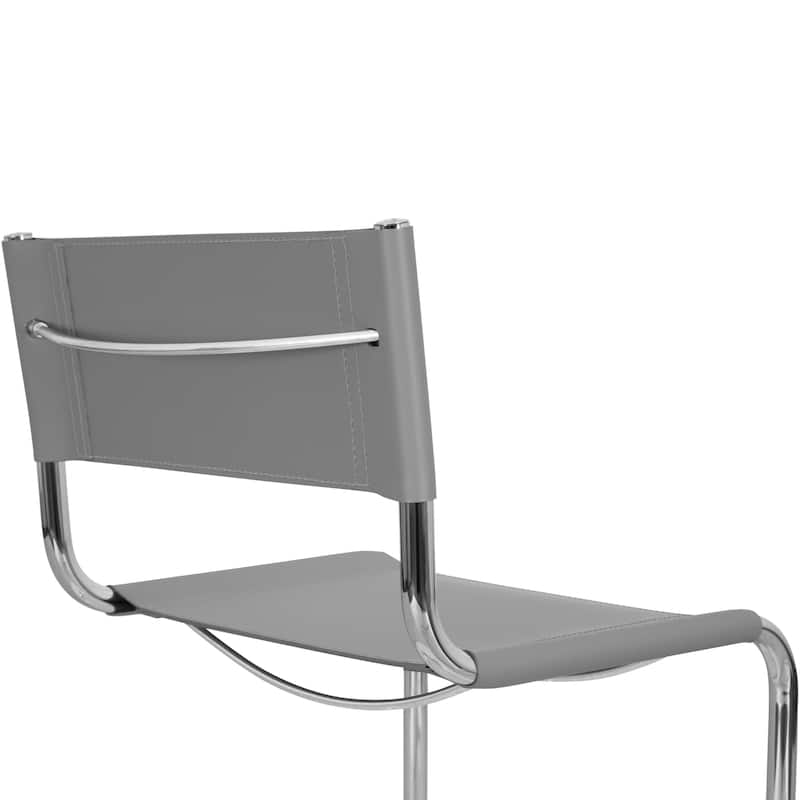 Breuer Chair Company Mart Stam Cantilever Side Chair w/ Chrome Frame (Various Bonded Leather Colors)