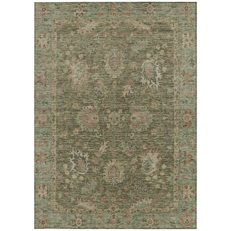 HomeRoots Floral Traditional Rectangle Outdoor Rug