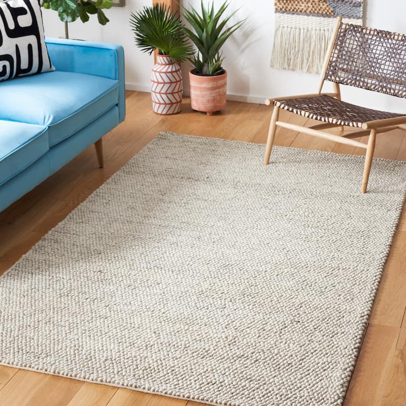 SAFAVIEH Handmade Natura Eduina New Zealand Wool Rug - 3' x 5' - Grey/Ivory - Rectangle
