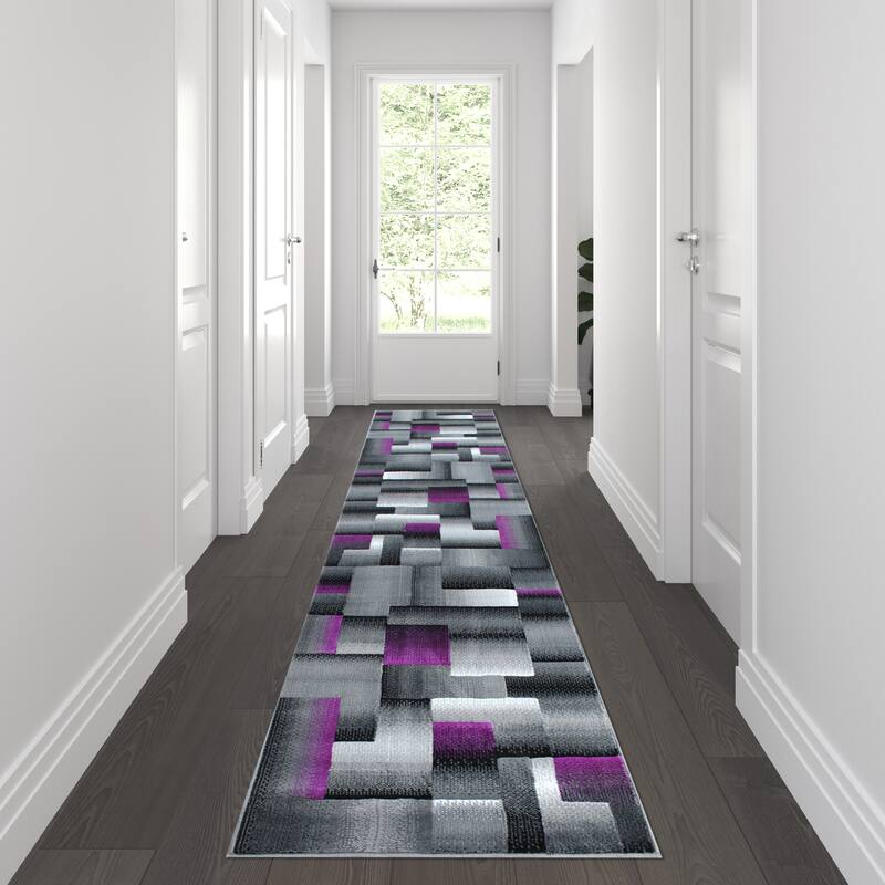 Modern Geometric Style Color Blocked Indoor Area Rug