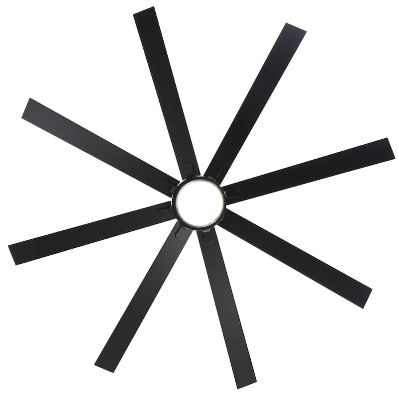 75"/80" Modern Matte Black Ceiling Fan with LED Light and Remote(8/10 Blades)