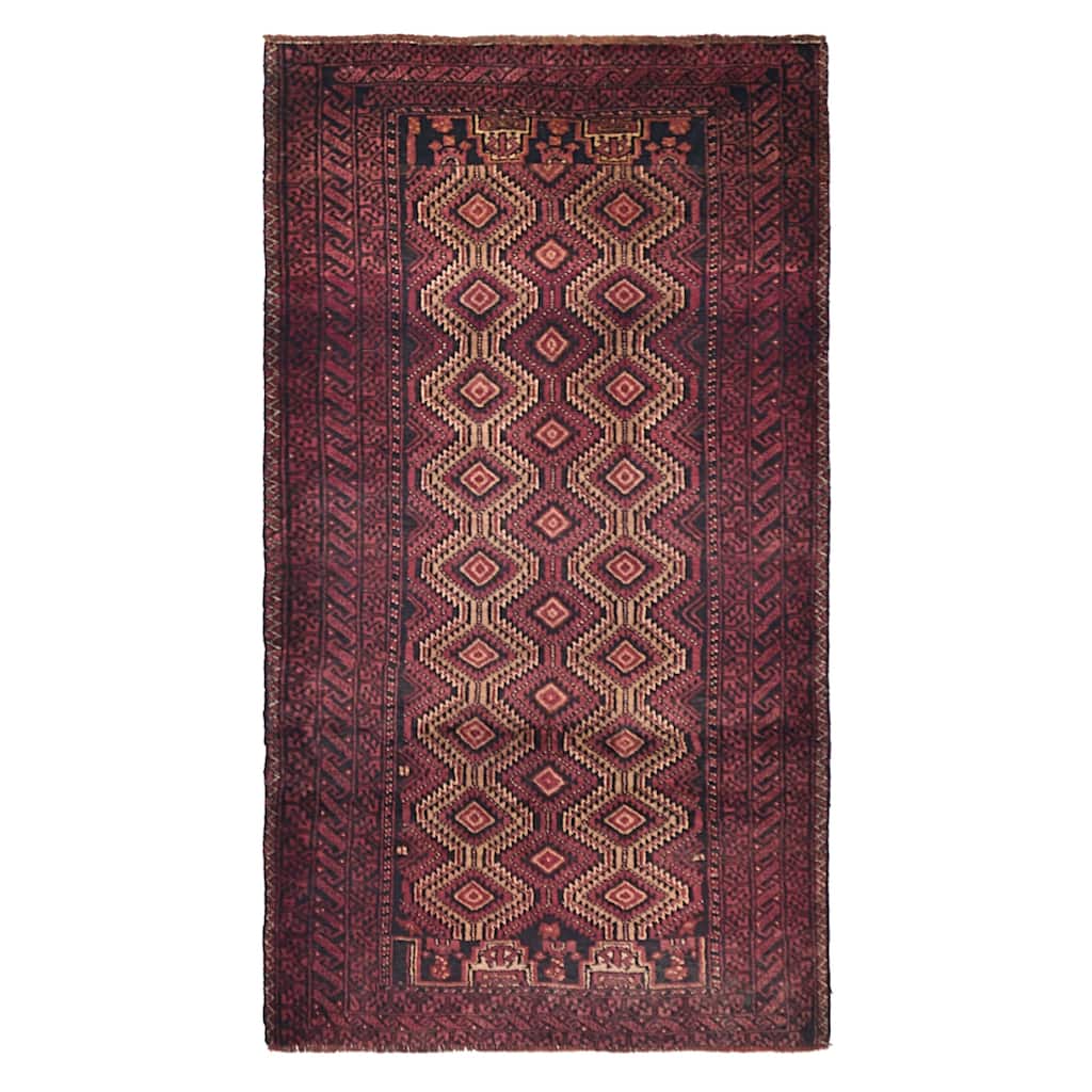 ECARPETGALLERY Hand-knotted Teimani Dark Red Wool Rug - 3'5 x 6'5