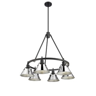 Orwell 6-Light Chandelier in Matte Black with Chrome