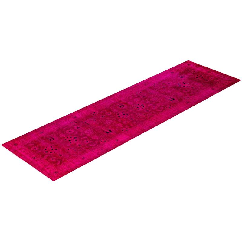 Overdyed One-of-a-Kind Hand-Knotted Area Rug - Pink - 3' 0" x 10' 3"