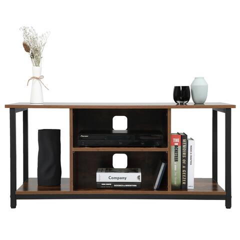 TV Stand,3 Tier,for TV up to 50" ,Wood Retro Industrial TV Cabinet