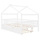 preview thumbnail 5 of 83, Montessori Bed House Bed with Trundle Bed and Headboard, Wood Daybed Platform Bed Frame No Box Spring Needed for Boys Girls