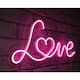 LED Neon Light Sig 17"x8" Pink Love Neon Sign Wall Hanging Love Gift - Standard
