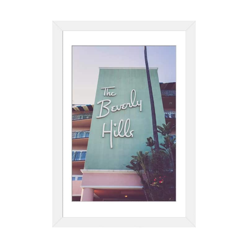 iCanvas "Beverly Hills Hotel I" by Ann Hudec PFA - White - 24x16x1