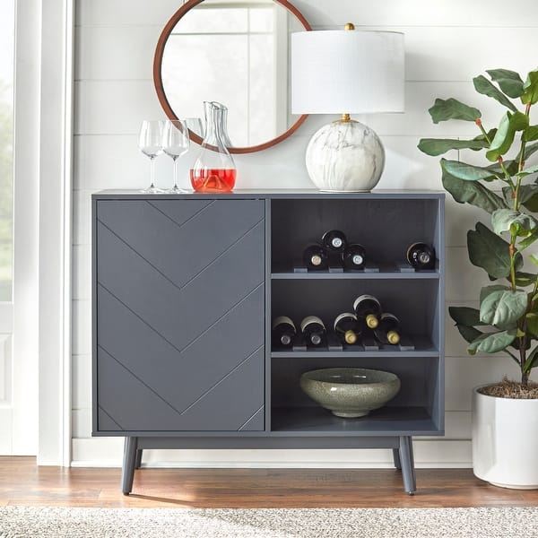 slide 2 of 14, Lifestorey Vesta Wine Buffet Charcoal Grey