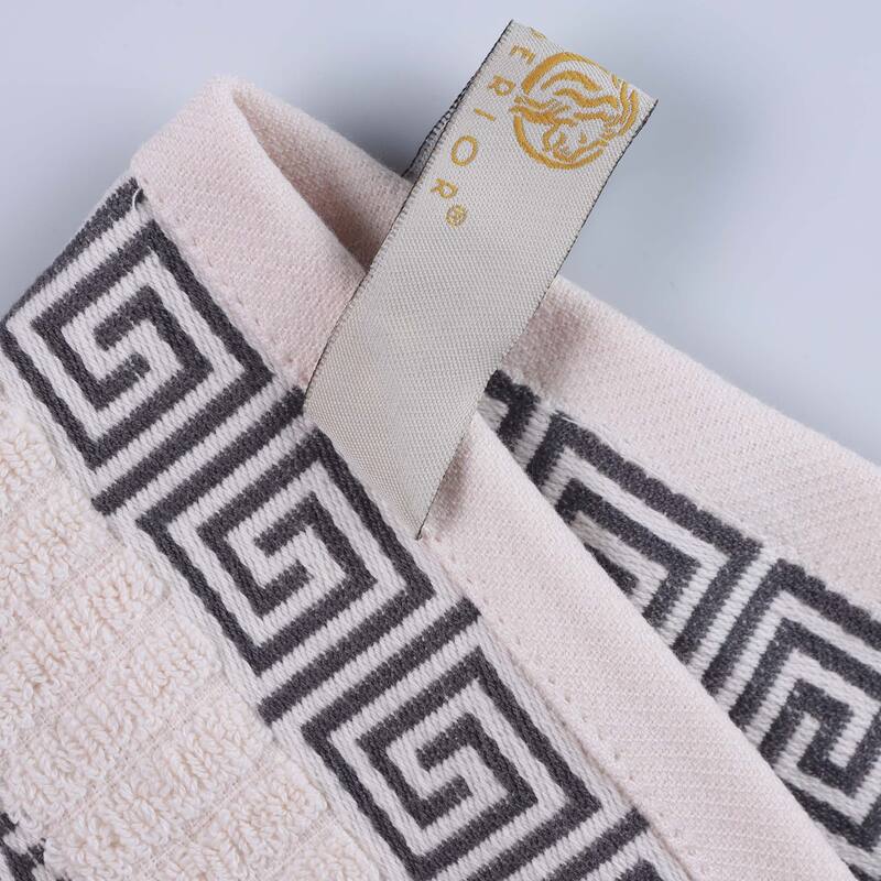 Superior Athens Cotton Floral Border Greek Key 3-Piece Towel Set