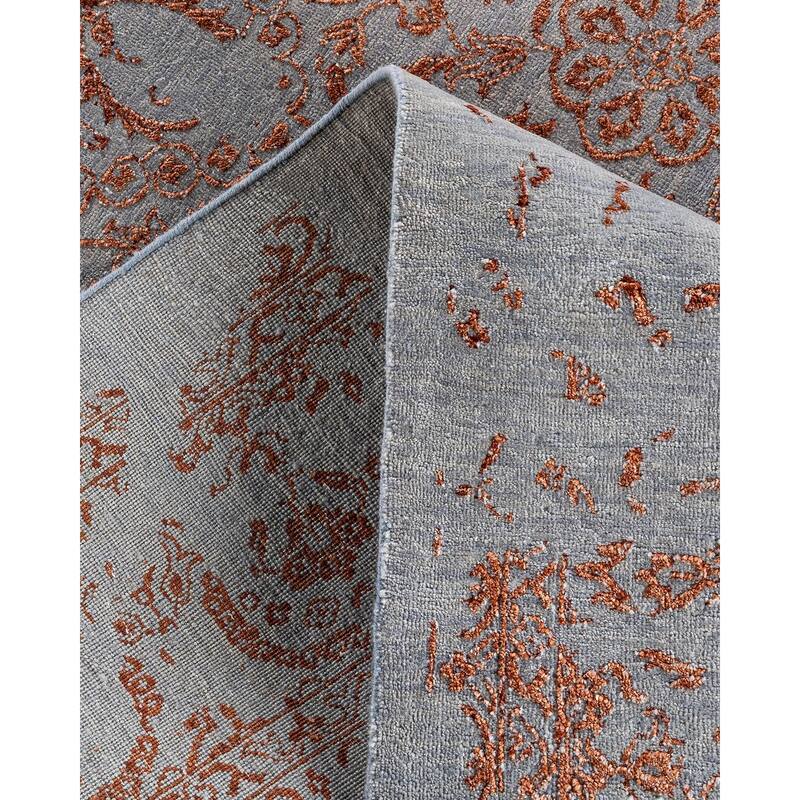 Ikat One-of-a-Kind Hand-Knotted Area Rug - Gray, 9' 1" x 12' 4" - 9' 1" x 12' 4"