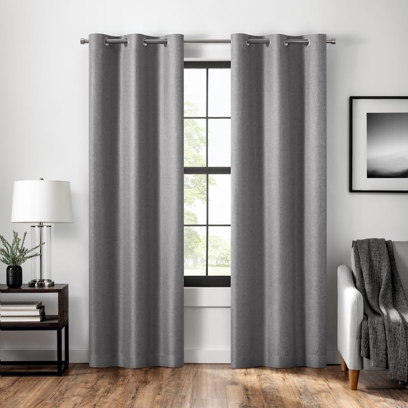 Eclipse Welwick Magnitech 100% Blackout Curtain, Grommet Window Curtain Panel, Seamless Magnetic Closure (1 Panel) - 40x84 - Light Grey