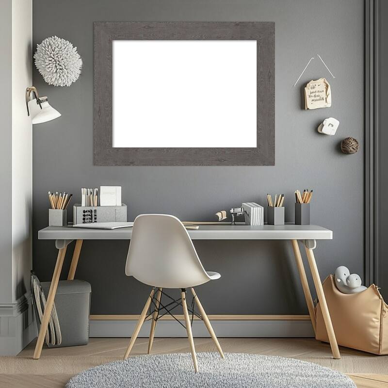 Amanti Art Rustic Plank Espresso Framed Dry Erase Magnetic Board
