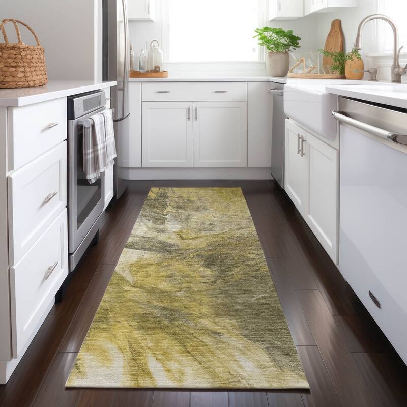 Machine Washable Indoor/ Outdoor Chantille Contemporary Splash Rug - Taupe - 2'3" x 7'6"