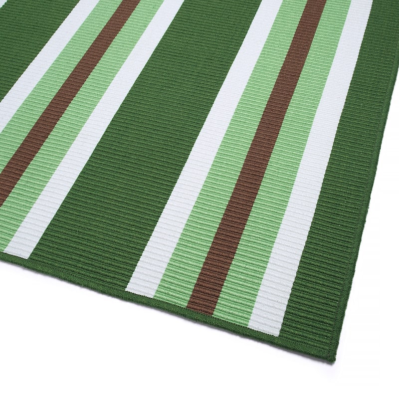 Voavah Green Hand-Made Flatweave Indoor/Outdoor Area Rug
