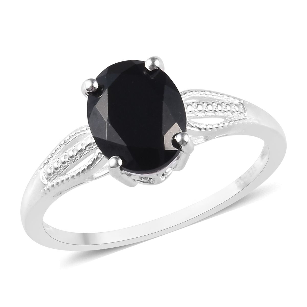 Solitaire Ring 925 Sterling Silver Cushion Shungite Jewelry for Women Size 8 Ct 2.1