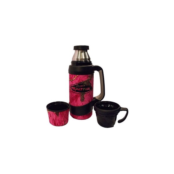 Evolution Design Stainless Steel Paradise Pink 1L Bottle w/ 2 Mugs Included