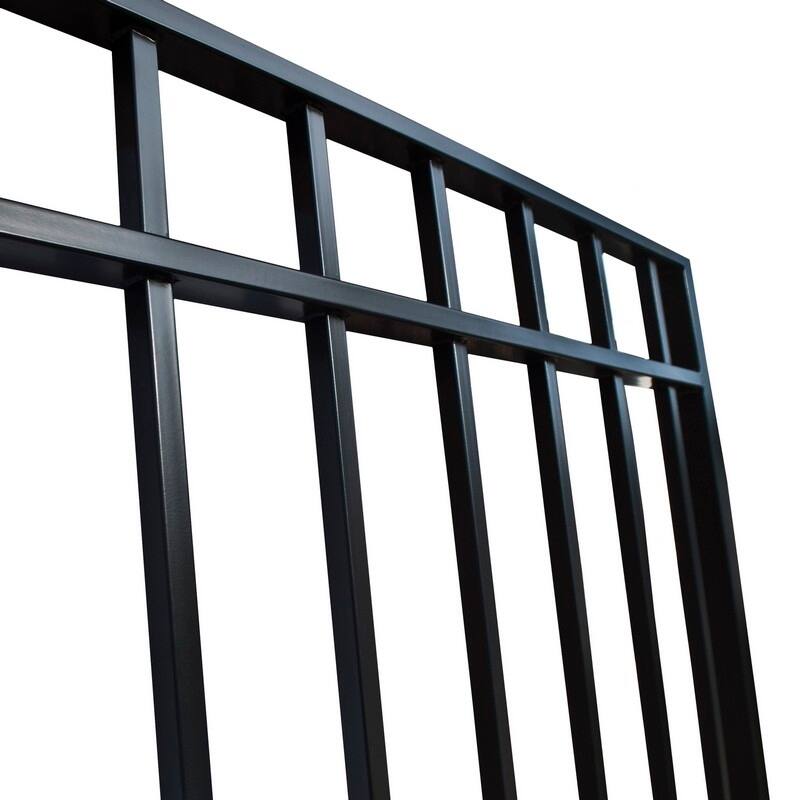 ALEKO Dual Swing Steel Driveway Gate 18 ft Madrid Style with Pedestrian Gate