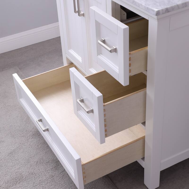 Altair Isla Single Bathroom Vanity Set and Aosta White Countertop with Mirror