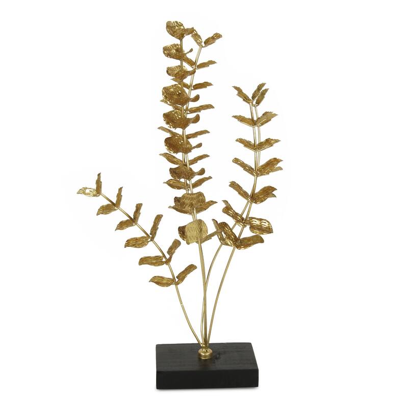 20.50" Gold Leaf Stem Tabletop Decoration