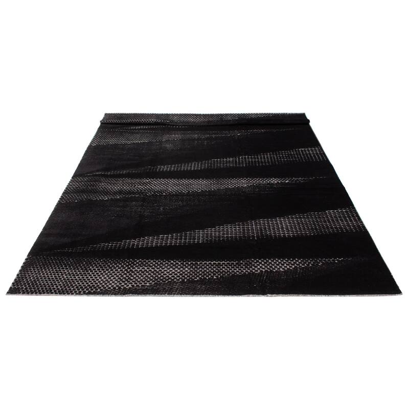 ECARPETGALLERY Hand-knotted Tangier Black Wool Rug - 9'11 x 13'11